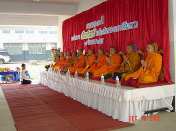 As always on such auspicious occasions, 9 Buddhist monks give their blessings during the inauguration ceremony.